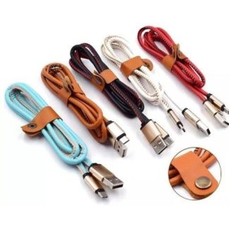 CABLE USB TIPO C CARGA RAPIDA DATOS DE CUERO S8 S9 S10 NOTE ROJO