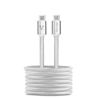 CABLE USB VORAGO USB-C MACHO - USB-C MACHO 1M BLANCO CAB-124-WH