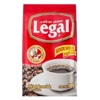 CAFE LEGAL MOLIDO TRADICIONAL EN DOY PACK DE 400 GRAMOS.