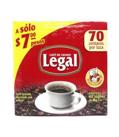 CAFE LEGAL MOLIDO TRADICIONAL PAQUETE CON 60 SOBRES DE 28 GRAMOS