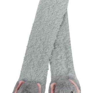 CALCETAS PELUCHE BEBE 1 PAR UNITALLA BEBE CON ANIMALITOS EN 3D GRIS HELLODREAM
