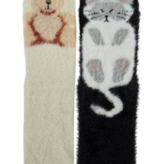 CALCETAS PELUCHE DAMA SET DE 2 PARES UNITALLA DAMA BLANCO/NEGRO LOVE TO LOUNGE