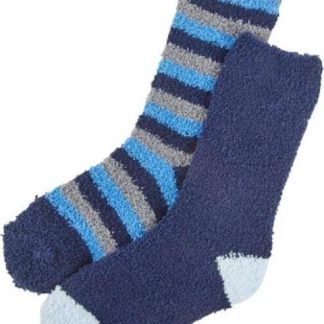 CALCETAS PELUCHE NIÑO SET DE 2 PARES UNITALLA KIDS AZUL HELLODREAM