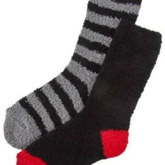 CALCETAS PELUCHE NIÑO SET DE 2 PARES UNITALLA KIDS NEGRO HELLODREAM