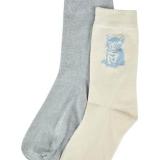CALCETINES LARGO 3 4 CASUAL SET DE 2 PARES UNITALLA DAMA AZUL LOVE TO LOUNGE