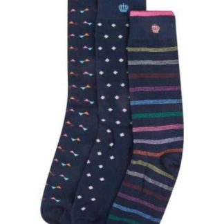 CALCETINES LARGO 3 4 CASUAL SET DE 3 PARES UNITALLA CABALLERO AZUL KEBO