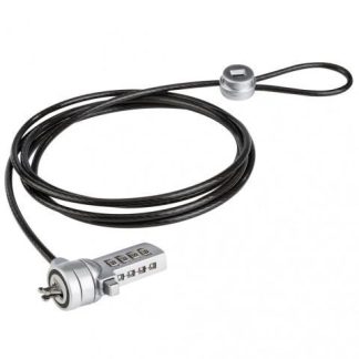 CANDADO DE COMBINACION TECHZONE CON 3 CABEZALES DISTINTOS TIPO TBAR WEDGE LOCK NANO LOCK 1.8 M DE LONGITUD-3MM ACERO INOXIDABLE RECUBIERTO EN VINIL