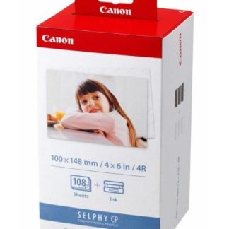 CANON KIT CARTUCHO Y PAPEL KP-108IN 108 PAGINAS DE 4 X 6 3 CARTUCHOS COLOR