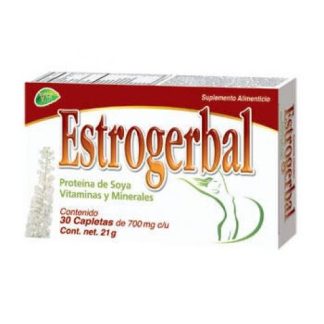 CAPLETAS ESTROGERBAL C 30 PROTEINA DE SOYA VITAMINAS Y MINERALES. VIDA HERBAL