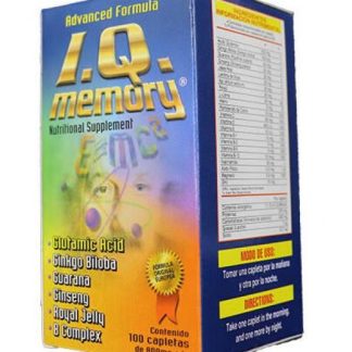 CAPLETAS I.Q. MEMORY C 100 ACIDO GLUTAMICO GINKGO BILOBAGUARANAGI NATURES P.E.T.