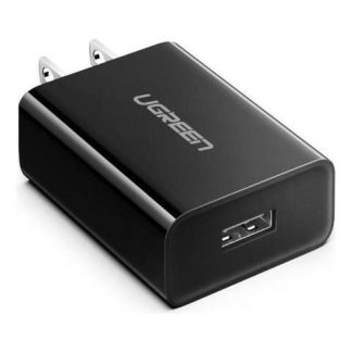 CARGADOR DE CARGA RAPIDA UGREEN CON QC 3.0 18W AMERICANO NEGRO