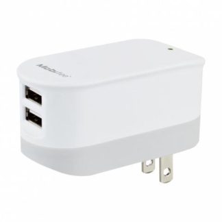 CARGADOR MOBIFREE CARGADOR DE PARED 2 PUERTOS USB COLOR BLANCO PARED CORRIENTE ALTERNA USB 2
