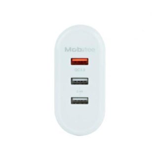 CARGADOR MOBIFREE CARGADOR DE PARED 3 PUERTOS USB COLOR BLANCO PARED CORRIENTE ALTERNA USB 3