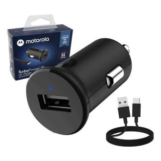 CARGADOR PARA AUTO MOTOROLA ORIGINAL TURBO POWER 18W TIPO C NEGRO