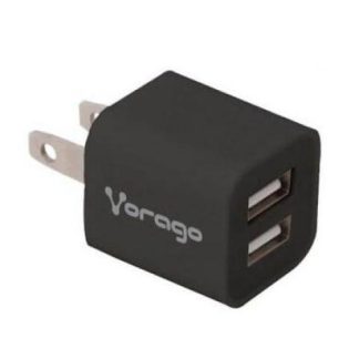 CARGADOR PARA PARED VORAGO AU106 CON 2 PUERTOS USB NEGRO