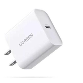 CARGADOR USB C UGREEN 20W DE CARGA RAPIDA 60449 PARA IPHONE BLANCO