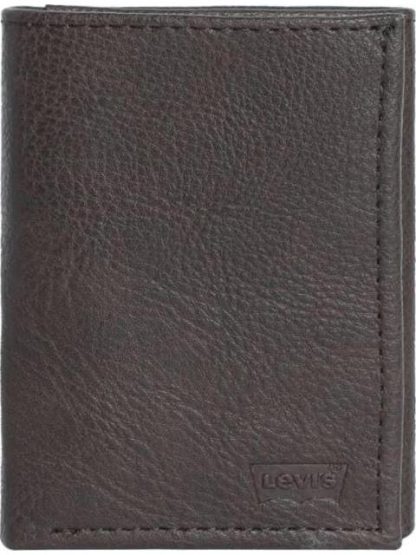 CARTERA BIFOLD VERTICAL CORTE SINTETICO CAFE LEVIS STRAUSS