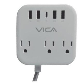 CENTRO MULTICONTACTO CON PUERTOS USB 7P TOMA CORRIENTE CON 3 TOMAS NEMA 515R 3 PUERTOS USBA Y 1 PUERTO USBC.
