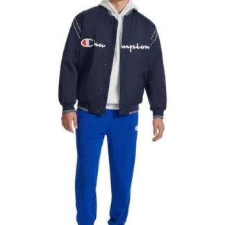 CHAMARRA VARSITY BOMBER W FRONT LOGO AND SHOULDER DETAIL AZUL MARINO CHAMPION