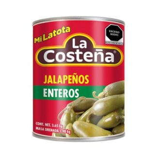 CHILES JALAPEÑOS ENTEROS LA COSTEÑA 3.65 KG