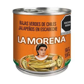 CHILES JALAPEÑOS RAJAS VERDES LA MORENA 380 GR