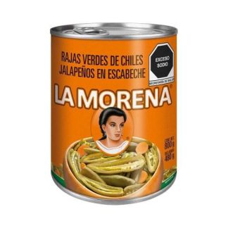 CHILES JALAPEÑOS RAJAS VERDES LA MORENA 800 GR