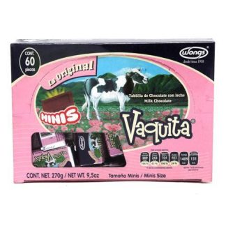 CHOCOLATE WONG S VAQUITA MINI PAQUETE CON 60 PIEZAS DE 4.5 GR