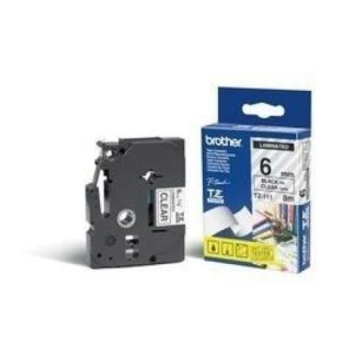 CINTA BROTHER ECOLOGICA TZE111 NEGRO SOBRE TRANSPARENTE 6MM X 8M