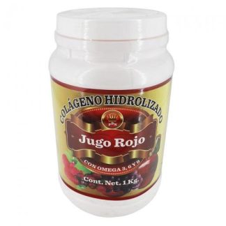 COLAGENO HIDROLIZADO JUGO ROJO 1KG CON OMEGA 36 Y 9. MIEL SALUD Y VIDA