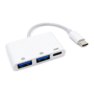 BROBOTIX ADAPTADOR USB C MACHO - 2X USB A-USB C HEMBRA BLANCO