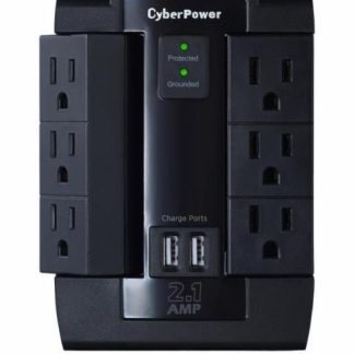 CYBERPOWER SUPRESOR DE PICOS P600WSURC1 6 CONTACTOS 2X USB 1200 JOULES