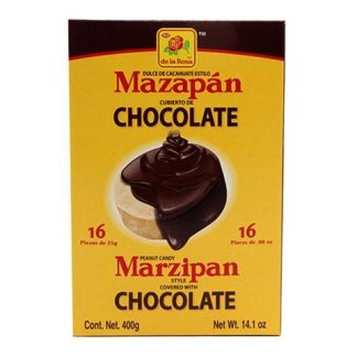 DE LA ROSA MAZAPAN CUBIERTO CON CHOCOLATE PAQUETE CON 16 PIEZAS DE 25 GR