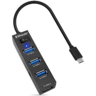 DOCKING STATION BROBOTIX USB-C 4X USB 3.0 SWITCH NEGRO 6001189