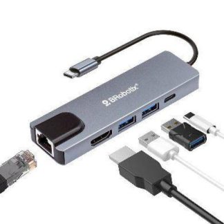 DOCKING STATION BROBOTIX USB-C USB 3.0 HDMI RJ-45 PLATA 6000694