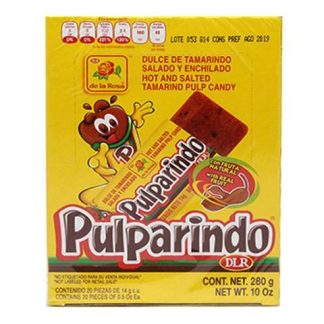 DULCE DE TAMARINDO PULPARINDO PAQUETE CON 20 PIEZAS DE 14 GR