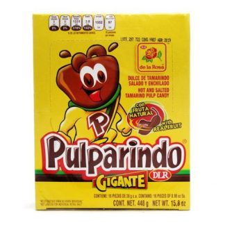 DULCE TAMARINDO PULPARINDO GIGANTE PAQUETE CON 16 PIEZAS DE 28 GR