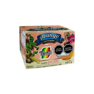 EXHIBIDOR CARAMELO ABANGO CON PROPOLEO SABOR JENGIBRE C 12 BLISTE THERBAL