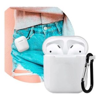 FUNDA AIRPODS SILICON SUAVE COLORES ESTUCHE CASE + ARNES