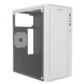 GABINETE ACTECK KIOTO GC220 CON VENTANA MICRO TOWER MICRO ATX-MINI-ITX USB 2.0 CON FUENTE 500W SIN VENTILADORES INSTALADOS BLANCO