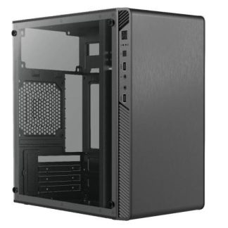 GABINETE ACTECK PERFORMANCE II GI215W CON VENTANA MICRO-TOWER MICRO-ATX-MINI ATX USB 2.0 CON FUENTE DE 500W SIN VENTILADORES INSTALADOS NEGRO