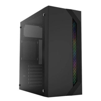 GABINETE ACTECK VIKEN GM434 CON VENTANA RGB MIDI-TOWER ATX-MICRO-ATX-MINI-ATX USB 2.0 CON FUENTE DE 500W SIN VENTILADORES INSTALADOS NEGRO