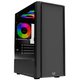 GABINETE BALAM RUSH NYX GI730 CON VENTANA MIDI-TOWER MICRO-ATX-MINI-ITX USB 3.0-2.0 SIN FUENTE 3 VENTILADORES RGB INSTALADOS NEGRO
