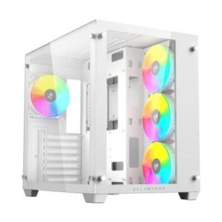 GABINETE BALAM RUSH TANK PRO GM930 LEGEND SERIES CON VENTANA RGB MIDI-TOWER MICRO-ATX-MINI-ITX USB 3.0-2.0 SIN FUENTE 4 VENTILADORES RGB INSTALADOS BLANCO
