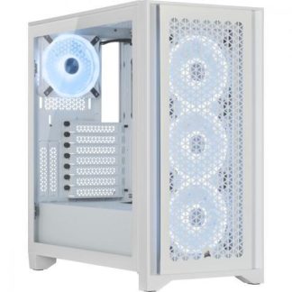 GABINETE CORSAIR ICUE 4000D RGB AIRFLOW CON VENTANA MIDI-TOWER ATX USB 3.2 SIN FUENTE 3 VENTILADORES RGB INSTALADOS BLANCO
