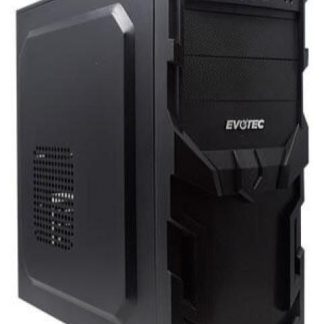 GABINETE EVOTEC EV-1005 MINI-TOWER ATX-MICRO ATX-MINI-ATX USB CON FUENTE DE 600W SIN VENTILADORES INSTALADOS NEGRO
