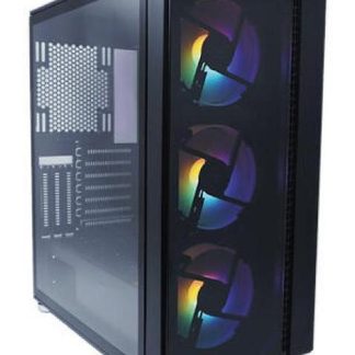 GABINETE EVOTEC EV-1021 CON VENTANA MIDI-TOWER ATX-MICRO-ATX-MINI-ATX USB 3.0 SIN FUENTE 3 VENTILADORES INSTALADOS NEGRO
