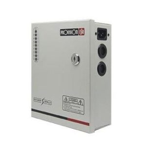 GABINETE FUENTE DE PODER 8 CANALES 12V-5A SOPORTA BATERIA DE GEL PARA RESPALDO DE CORRIENTE