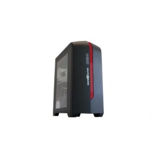 GABINETE GAME FACTOR CSG500 MATX NEG-ROJO 2XVENT 120MM LED 1X USB 2.0 1X USB 3.0