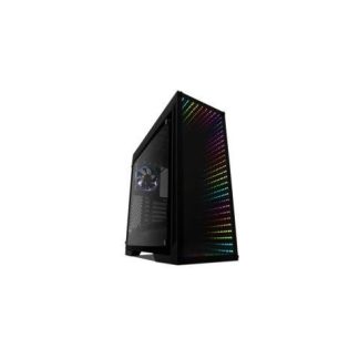 GABINETE GAME FACTOR CSG601 CON VENTANA RGB FULL-TOWER ATX-E-ATX-MICRO-ATX-MINI-ITX USB 2.0-3.0 SIN FUENTE 1 VENTILADOR INSTALADO NEGRO