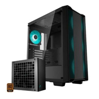 GABINETE GAMER DEEPCOOL CC560 + FUENTE DE PODER PK600D DE 600W (RCC560SIBKGAA4A1) COLOR NEGRO FORMATO MEDIA TORRE
